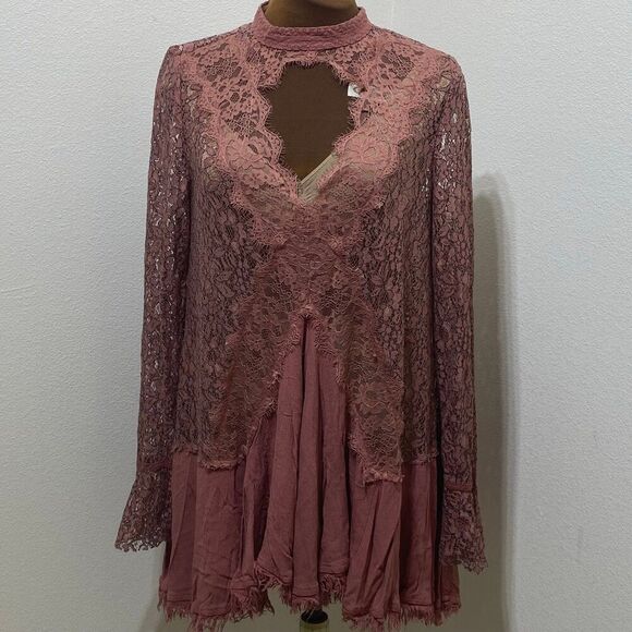 Free People Dusty Mauve Pink Lace Swing
Tell Tale Mini Dress/Tunic Size Medium - Picture 1 of 12